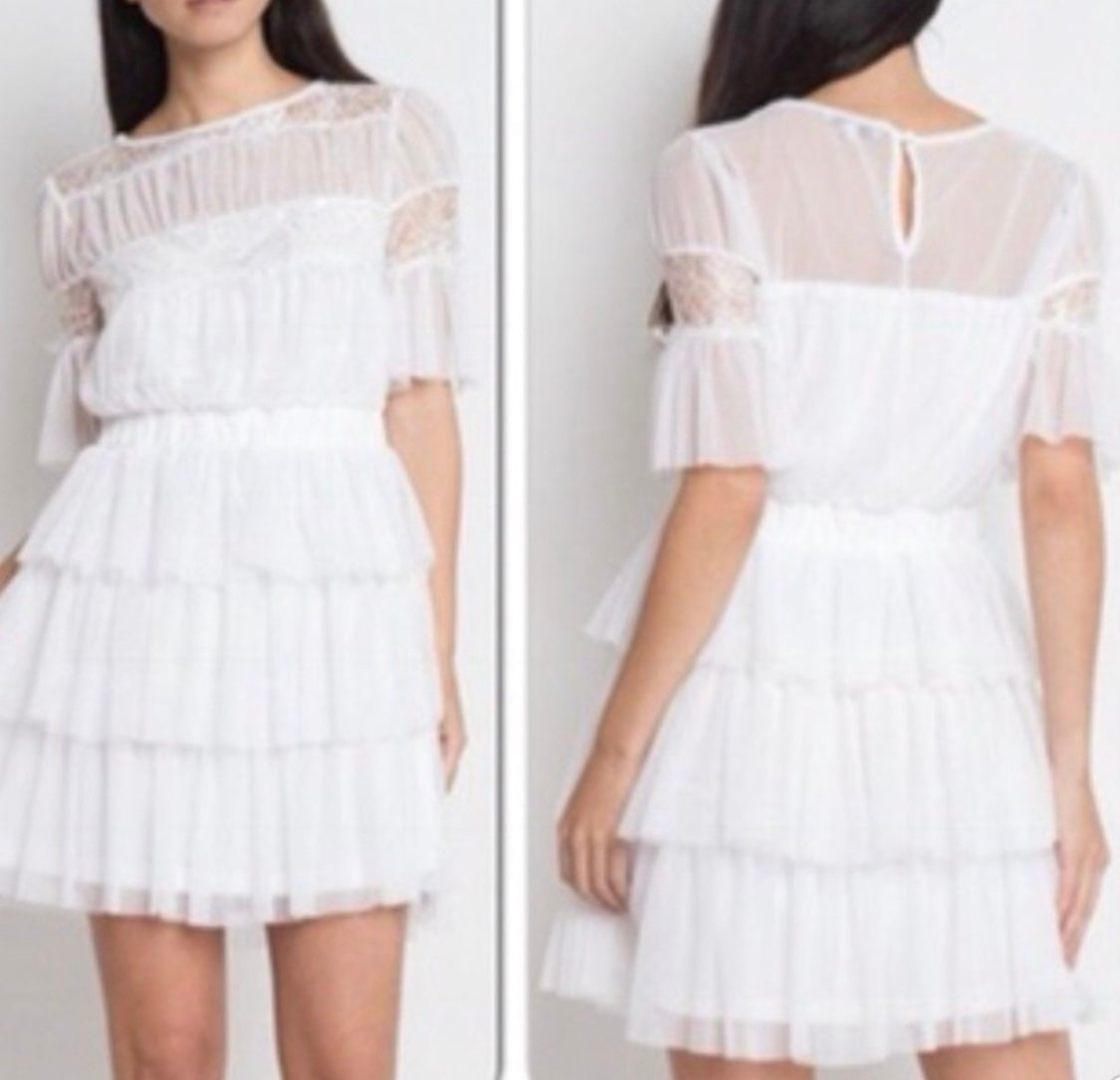 White Sheer Mini Dress