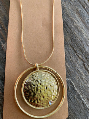 Gold Metal Circle Pendant