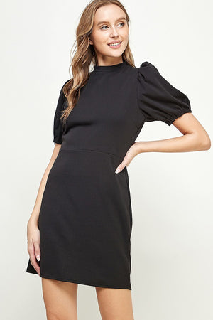 Mock Neck Classic Mini Dress