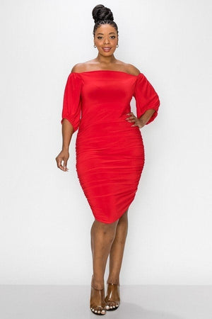 Open image in slideshow, Red Plus Size Special Occasion Dress
