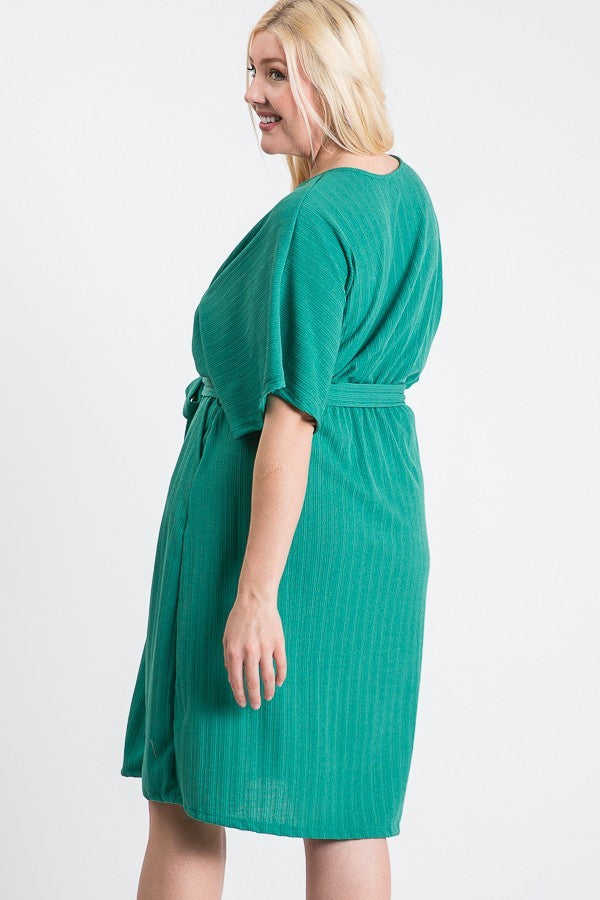 Green Plus Size Knee Length Dress