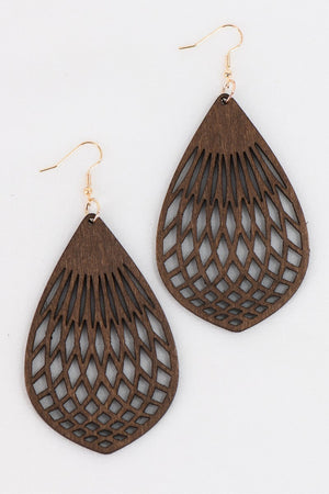 Open image in slideshow, Bohemian Wood Statement Earrings
