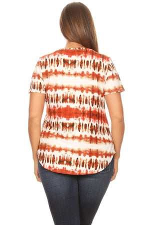 Plus Top Rust Tie Dye