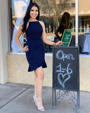 Navy Blue Cocktail Dress