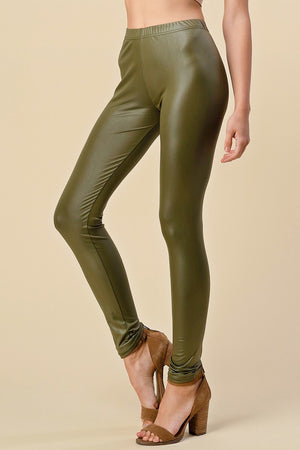 Open image in slideshow, Vegan Leather Body Control Leggings
