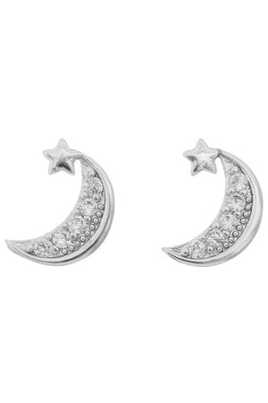 Open image in slideshow, Crescent Moon Stud Earrings
