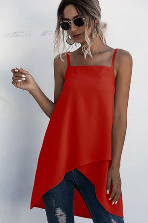 Open image in slideshow, Red Orange Tunic Style A Line Top
