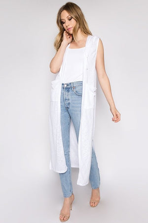 Open image in slideshow, Spring and Summer Beach Sleeveless Long Mid Length Cardigans

