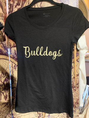 Open image in slideshow, Bulldog Gold Lettering Tee Shirt
