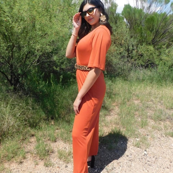Orange Long Jumpsuit