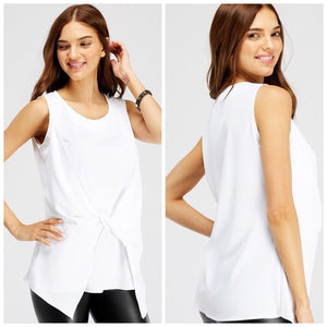 Open image in slideshow, White Sleeveless Front Twist Top
