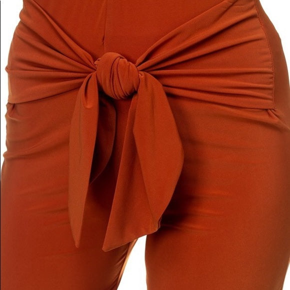 Rust Front Wrap Pants