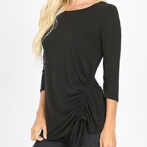Open image in slideshow, Black Tunic Top Plus Size
